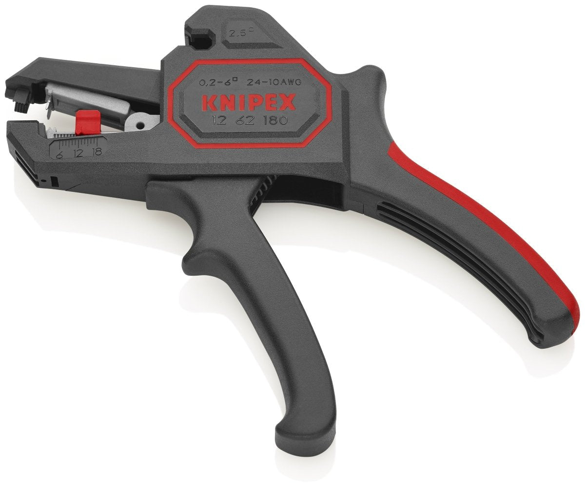 Knipex 7 1/4" Automatic Wire Strippers 10 - 24 AWG 12 62 180 - Covert Hardware