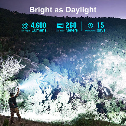 Olight Seeker 4 Pro Rechargeable Flashlight 4600 Lumens USB-C Magnetic Charging