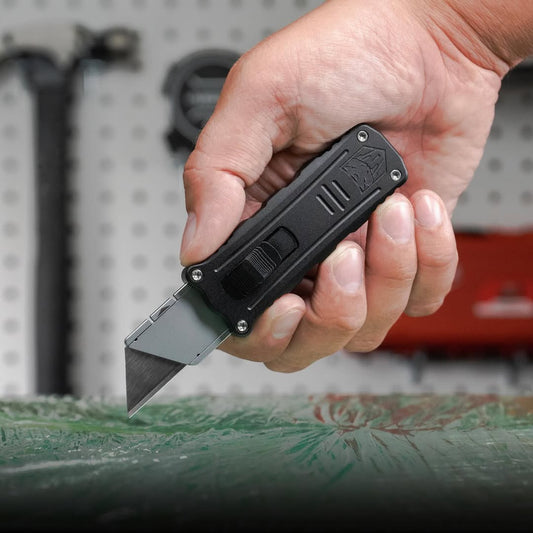 CobraTec OTF Utility Knife Side Button Black