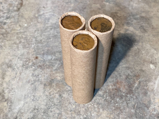 WHEAT PENNY ROLL old vintage unsearched wrapped us coin cent estate money hoard sale lot vintage pennies rolls cent coins