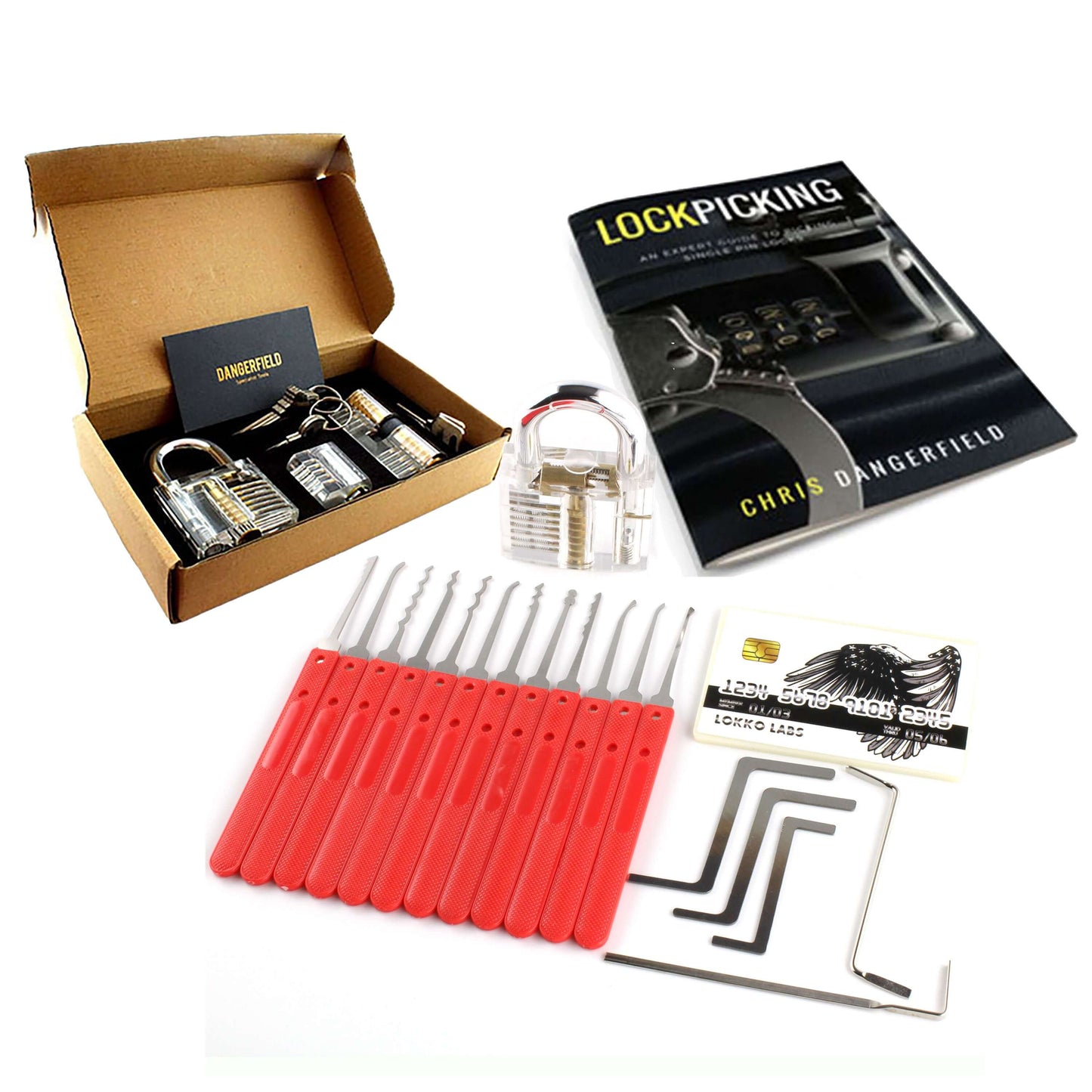 Compact Lock Pick Set - Lock Picks, Practice Lock, Covert Kit, How-to Guide