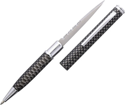 Carbon Fiber Checkered Ink Pen Knife