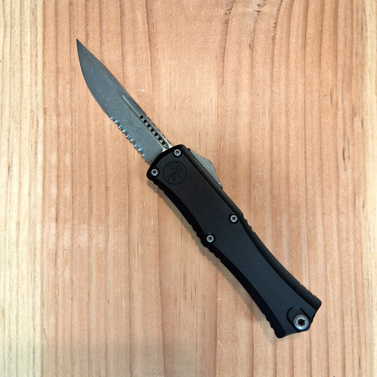 Microtech Hera II Mini OTF Knife Black S/E Serrated