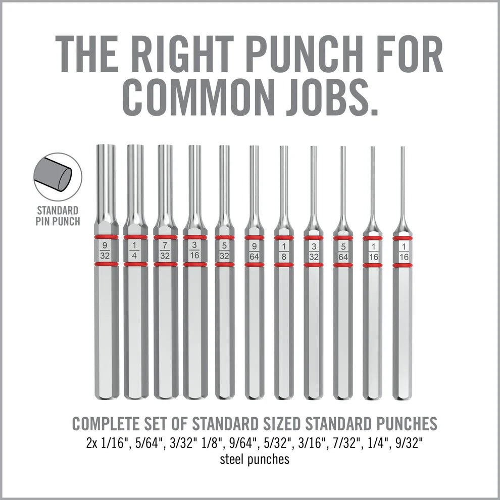 Armorer’s Master Hammer and Accu-Punch 11-Piece Standard Pin Punch Set - Covert Hardware