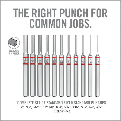 Armorer’s Master Hammer and Accu-Punch 11-Piece Standard Pin Punch Set - Covert Hardware