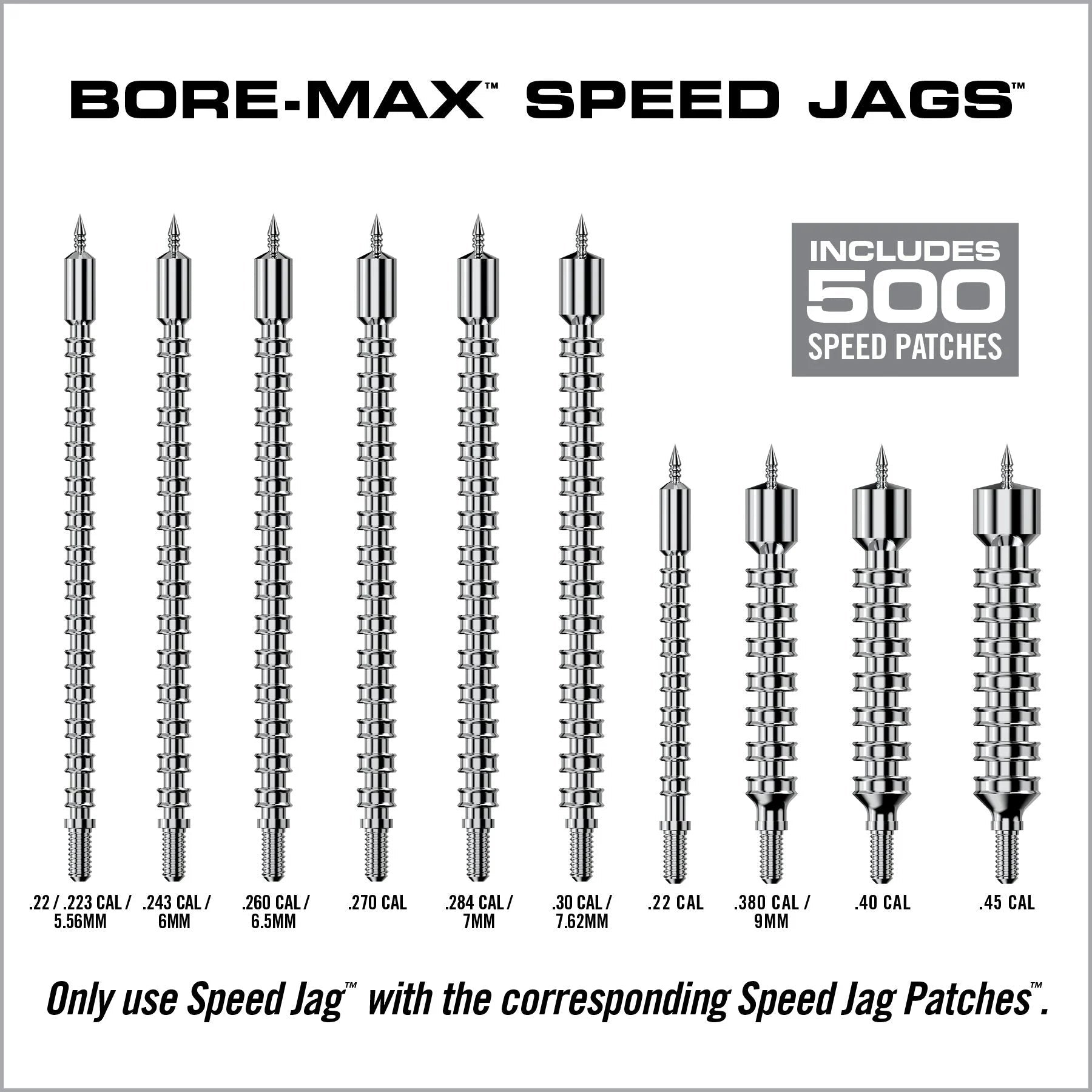 Bore-Max Speed Jags & Patches Multi-Cal Pack - Covert Hardware