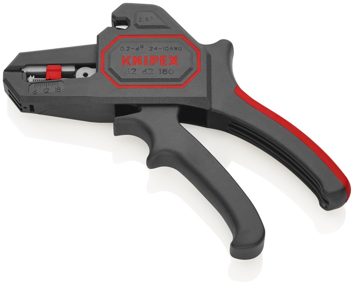 Knipex 7 1/4" Automatic Wire Strippers 10 - 24 AWG 12 62 180 - Covert Hardware
