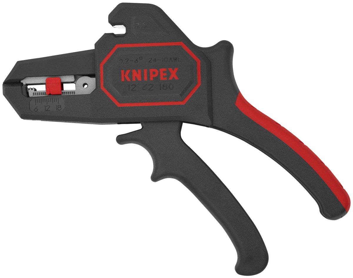 Knipex 7 1/4" Automatic Wire Strippers 10 - 24 AWG 12 62 180 - Covert Hardware
