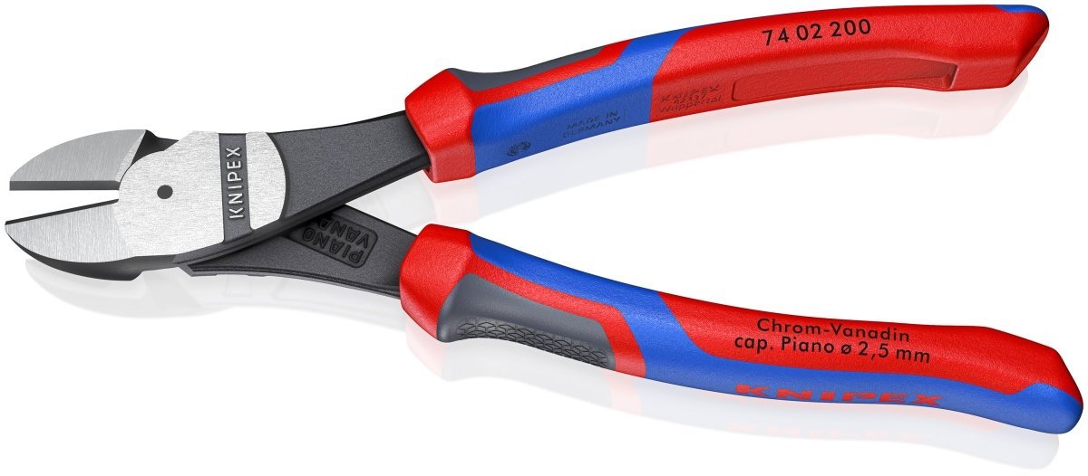 Knipex High Leverage Diagonal Cutters With Comfort Grip 8" 74 02 200 - Covert Hardware