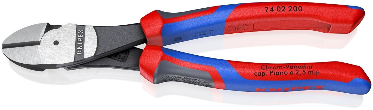 Knipex High Leverage Diagonal Cutters With Comfort Grip 8" 74 02 200 - Covert Hardware