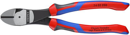 Knipex High Leverage Diagonal Cutters With Comfort Grip 8" 74 02 200 - Covert Hardware