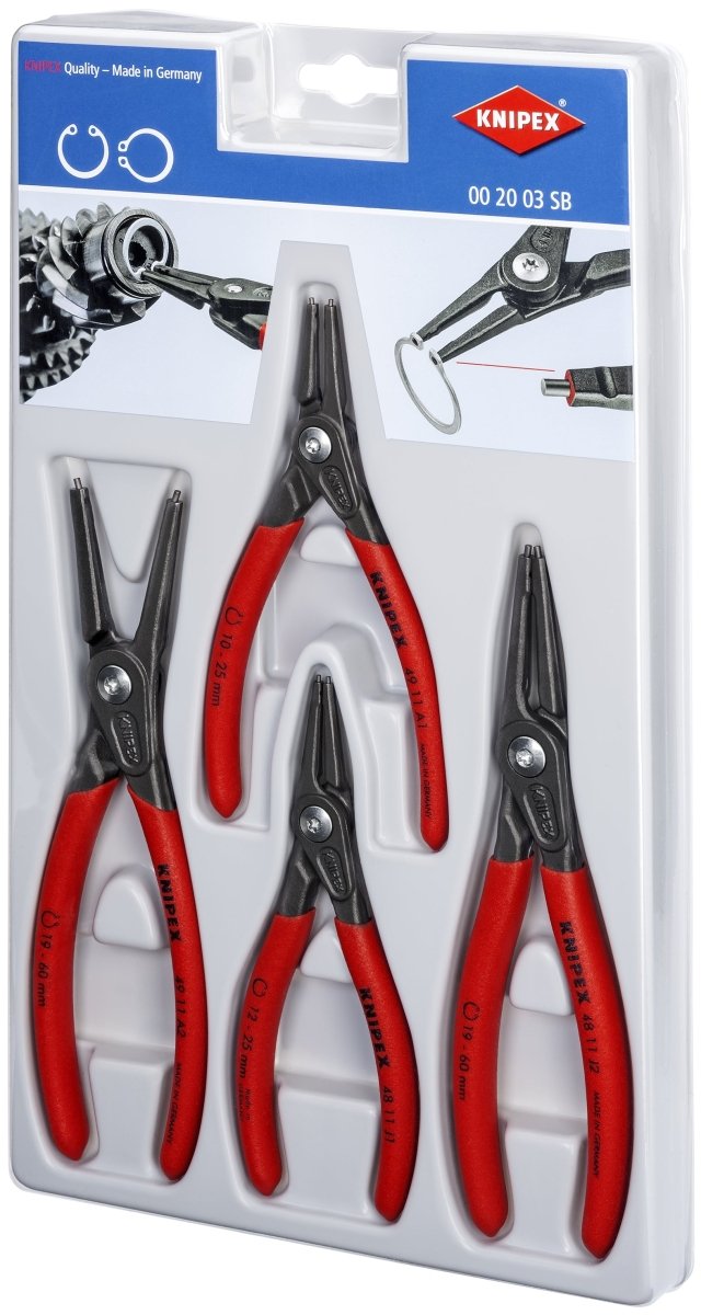 Knipex Precision Circlip Snap Ring Pliers Set 4 Piece 00 20 03 SB - Covert Hardware