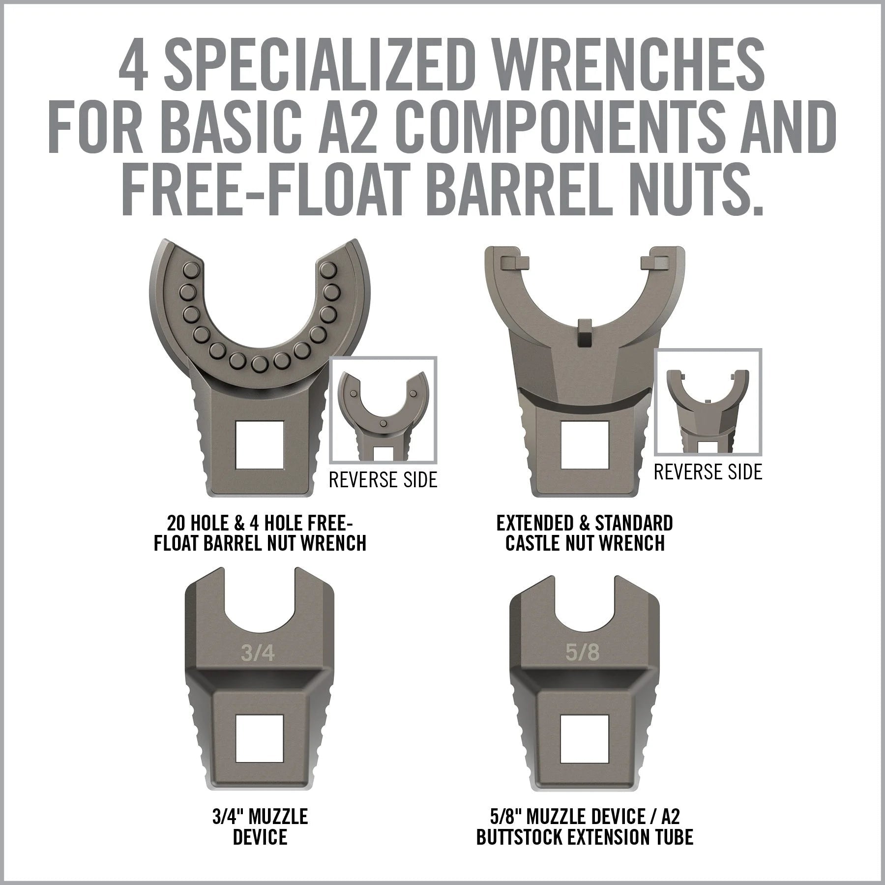 Master-Fit A2/AR15 Crowfoot Wrench Set - Covert Hardware