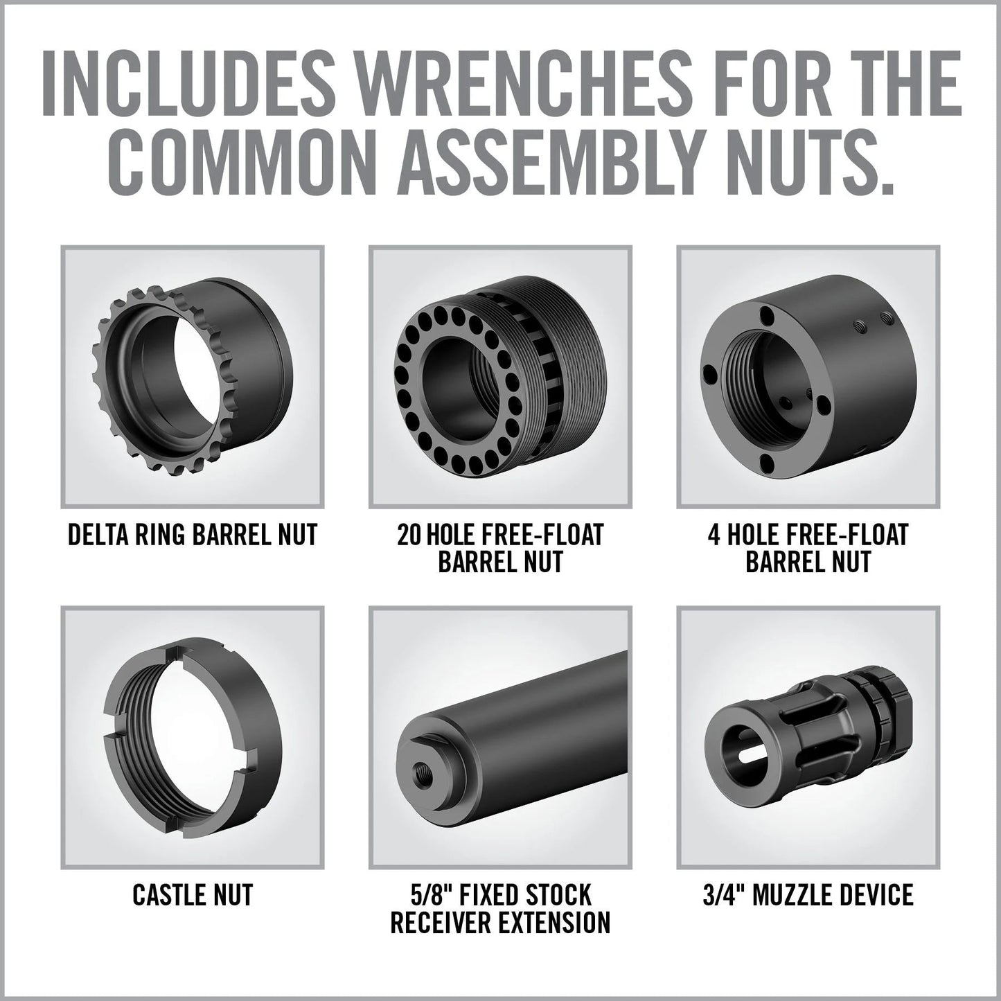 Master-Fit A2/AR15 Crowfoot Wrench Set - Covert Hardware