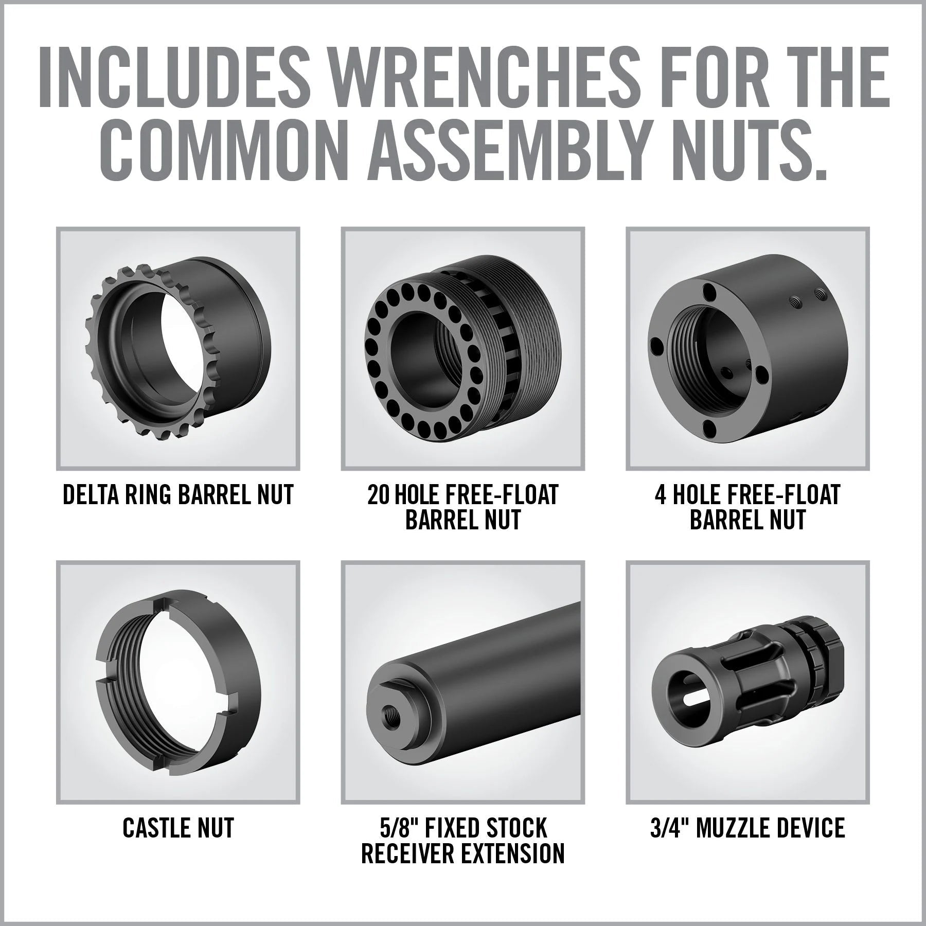 Master-Fit A2/AR15 Crowfoot Wrench Set - Covert Hardware