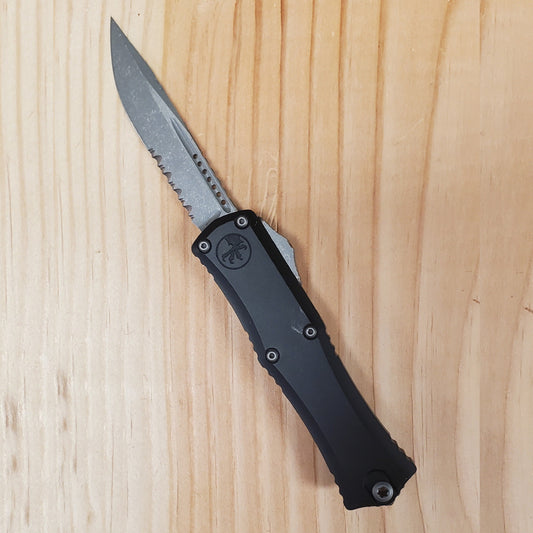 Microtech Hera II Mini OTF Knife Black S/E Serrated
