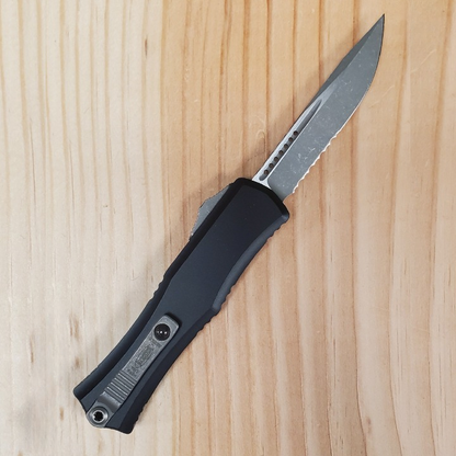 Microtech Hera II Mini OTF Knife Black S/E Serrated