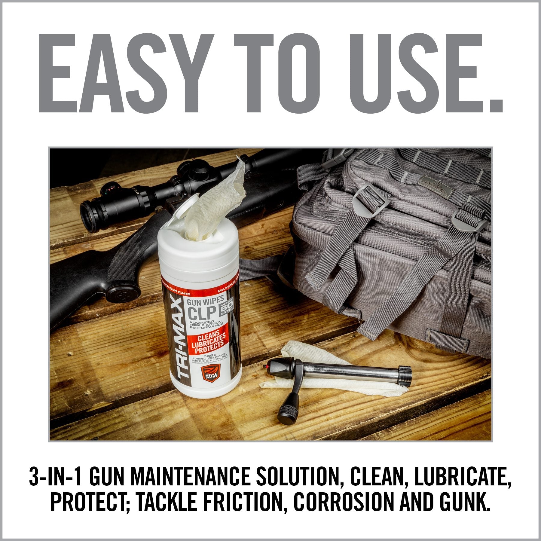 TRI-Max CLP Gun Wipes – 60 CT Canister - Covert Hardware
