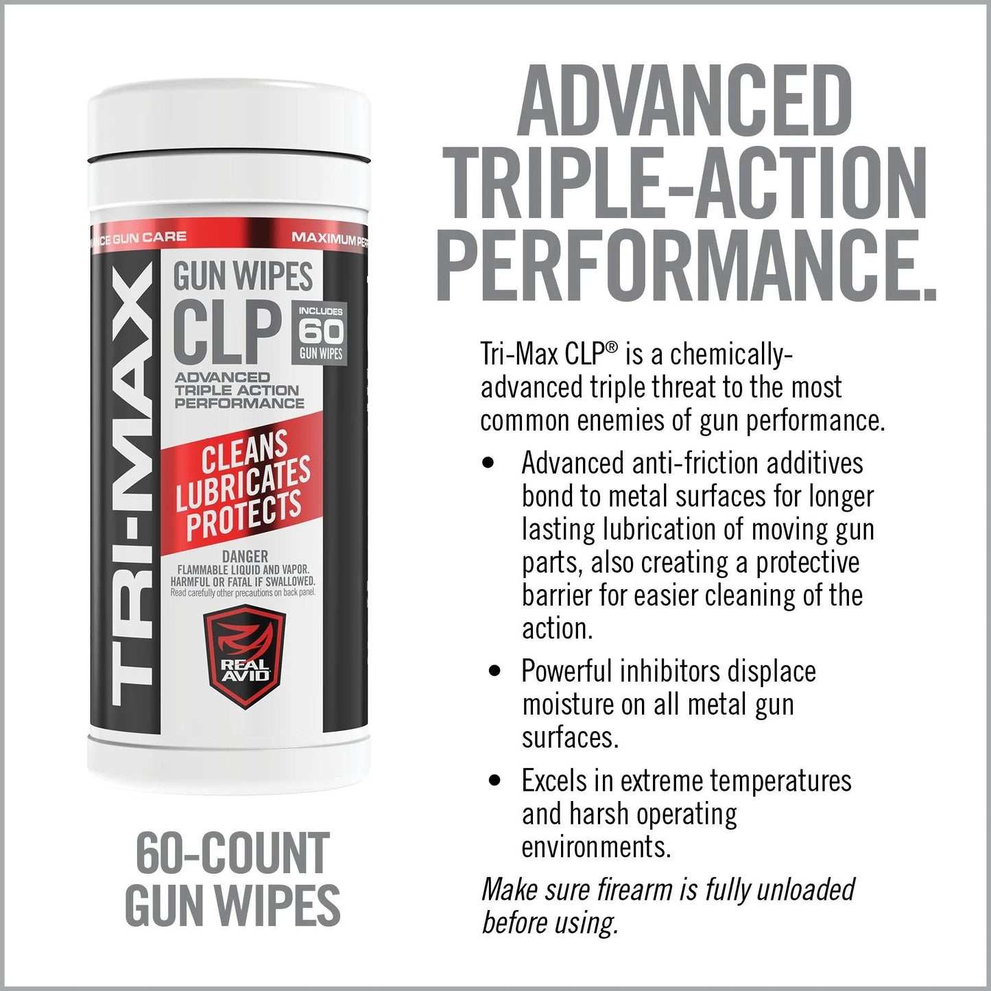 TRI-Max CLP Gun Wipes – 60 CT Canister - Covert Hardware